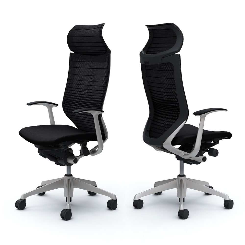 バロンチェア ヘッドレスト 固定型 ブルー バロン（オカムラ） オカムラ バロン チェア 椅子 エクストラ