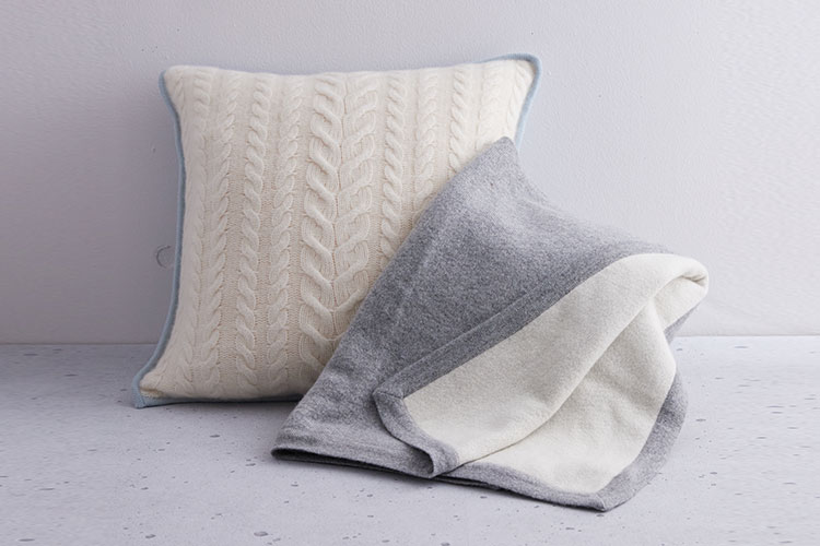 カシミヤクッションカバー/ブランケット
