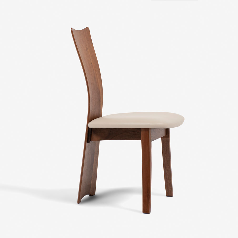 ダイニングセット「フォルム」ウォールナット材 幅110cm丸テーブル 塗装2タイプ チェア座面:合成皮革L-2444【3/1(日)までの期間限定価格】