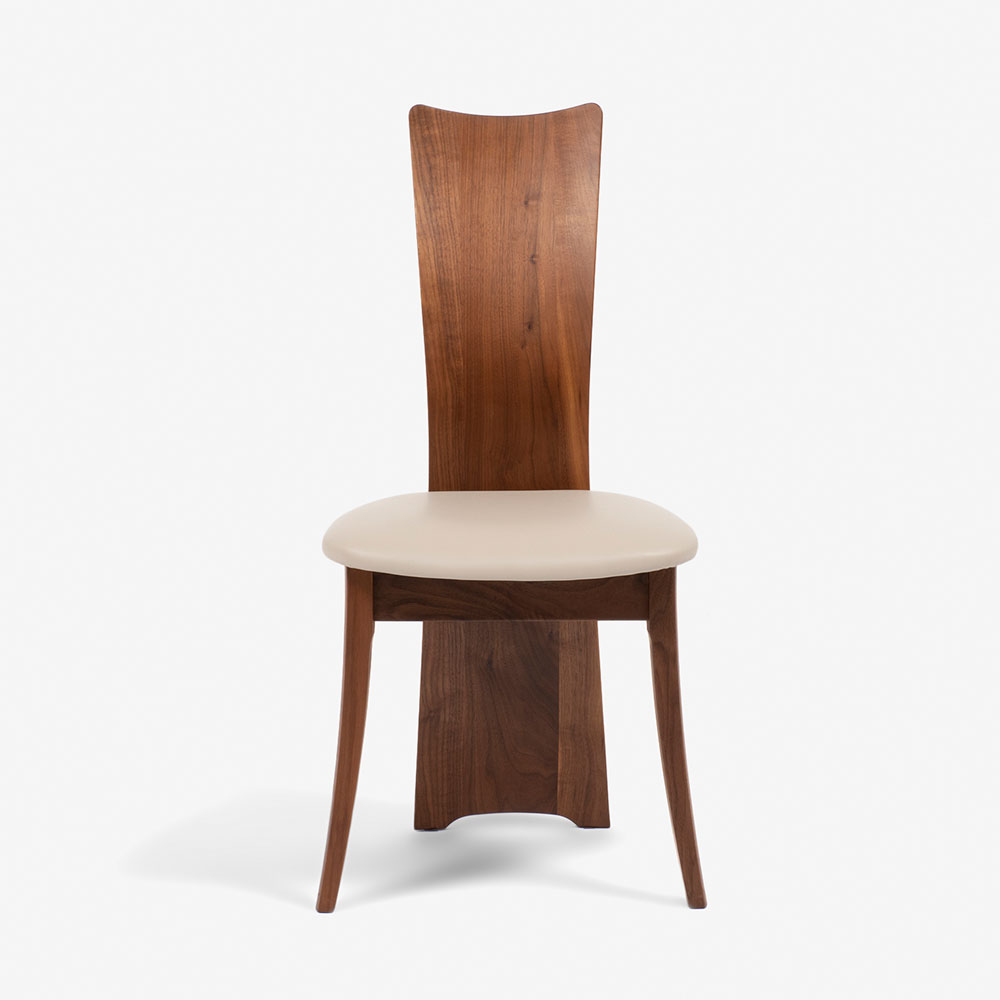 ダイニングセット「フォルム」ウォールナット材 幅110cm丸テーブル 塗装2タイプ チェア座面:合成皮革L-2444【3/1(日)までの期間限定価格】