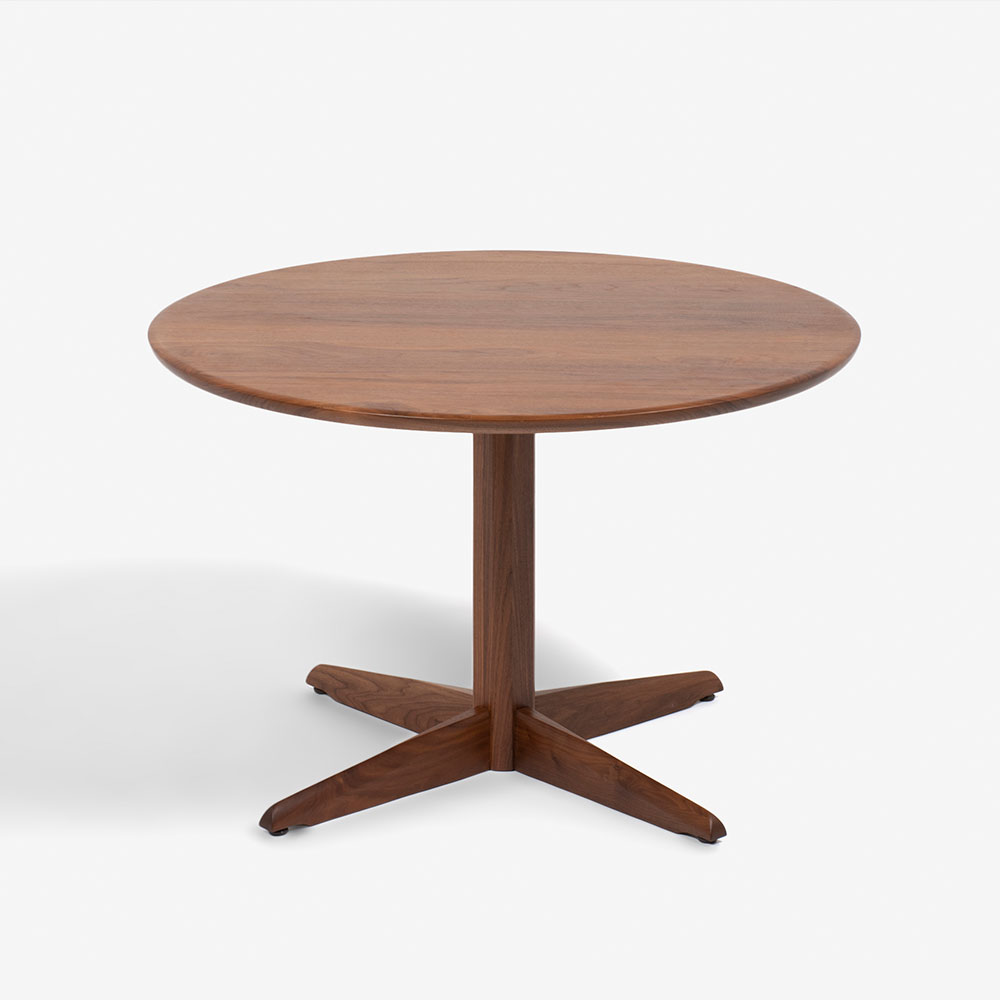 ダイニングセット「フォルム」ウォールナット材 幅110cm丸テーブル 塗装2タイプ チェア座面:合成皮革L-2444【3/1(日)までの期間限定価格】