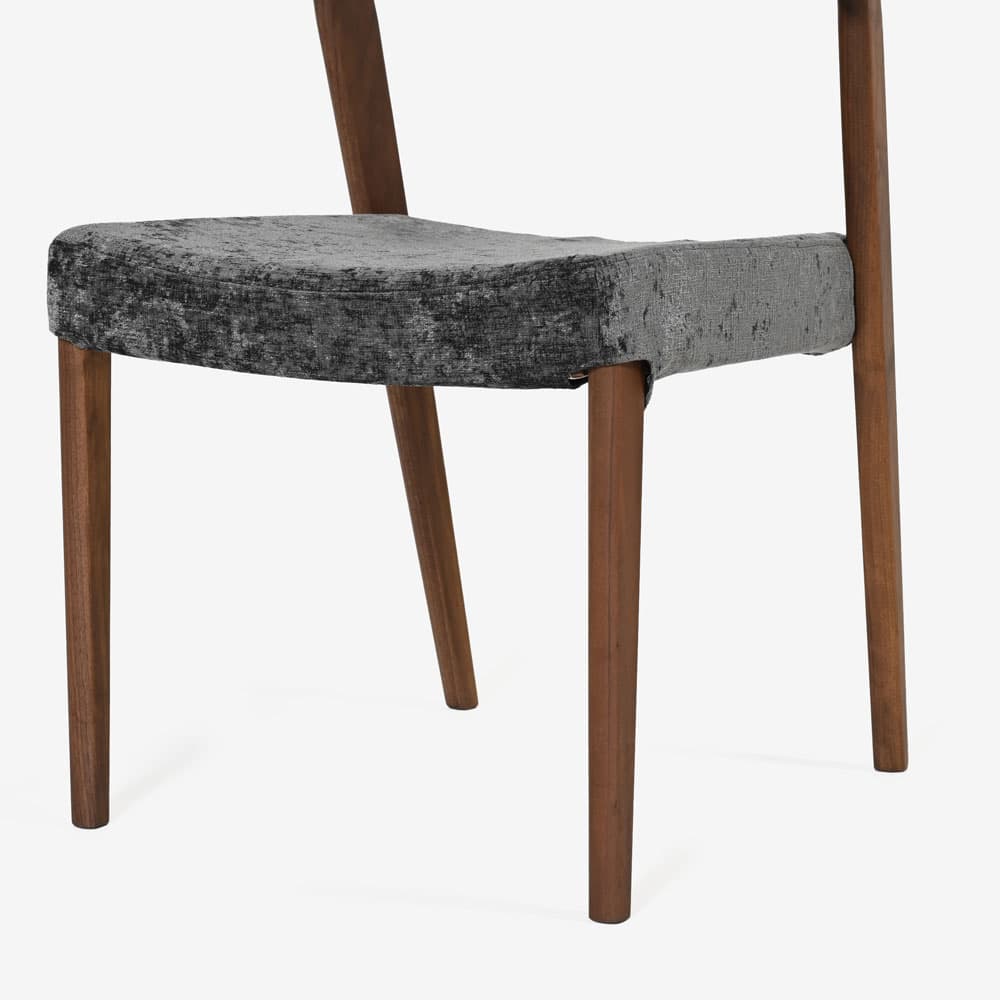 ダイニングチェア (半肘付き)「シャルダン S-BW125A」ウォールナット材TP色/布＃CモナルカBK【受注生産品】