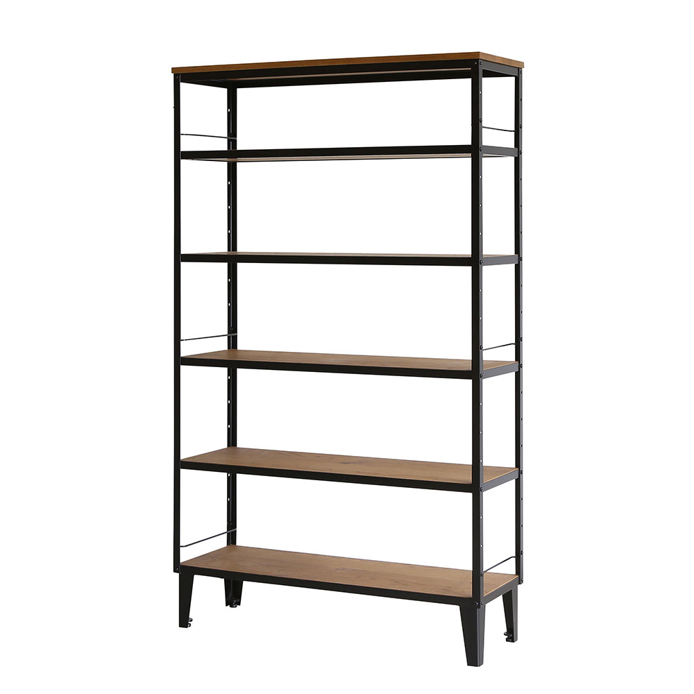 オープンシェルフ「アンティス」幅103cm オーク材/ブラックスチール