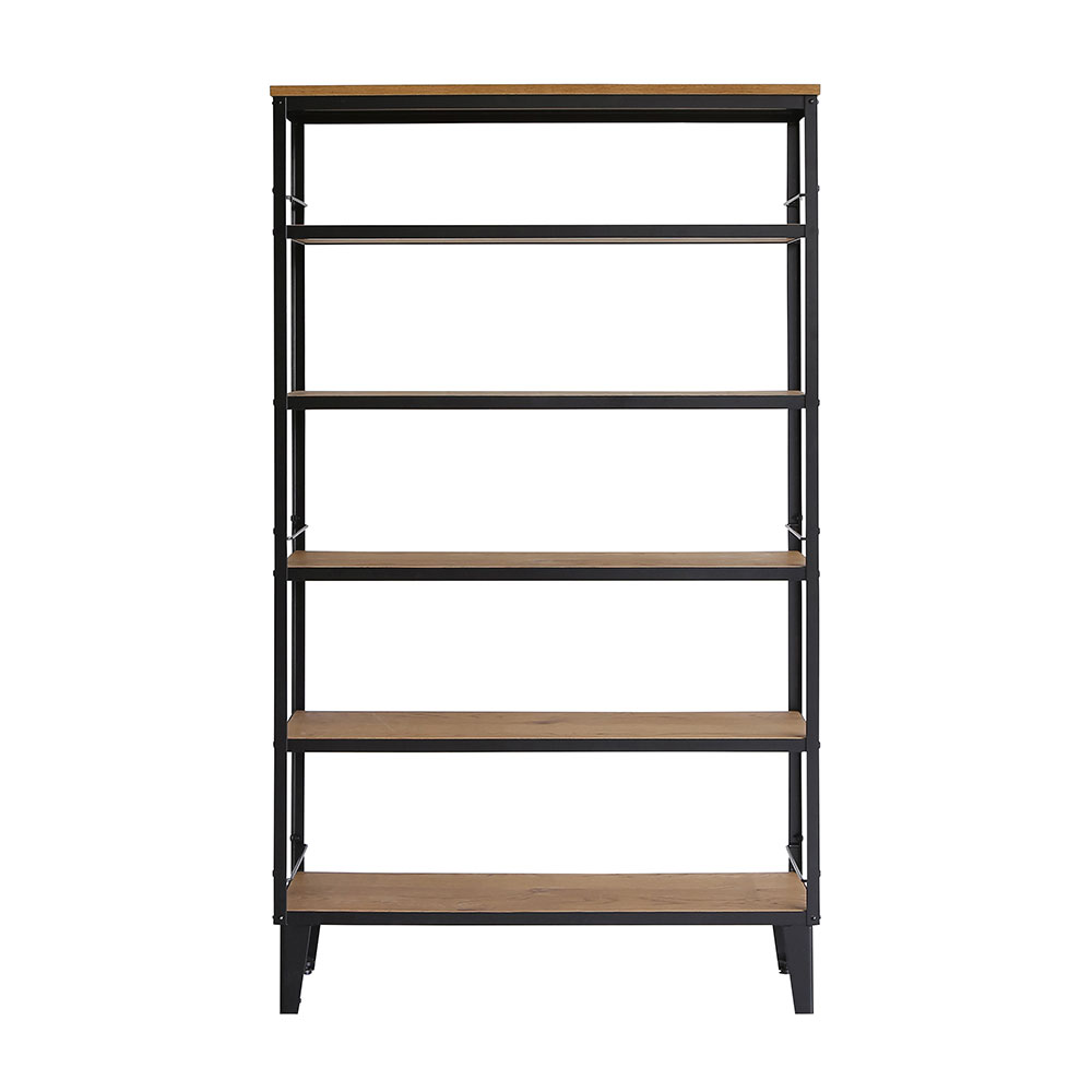 オープンシェルフ「アンティス」幅103cm オーク材/ブラックスチール