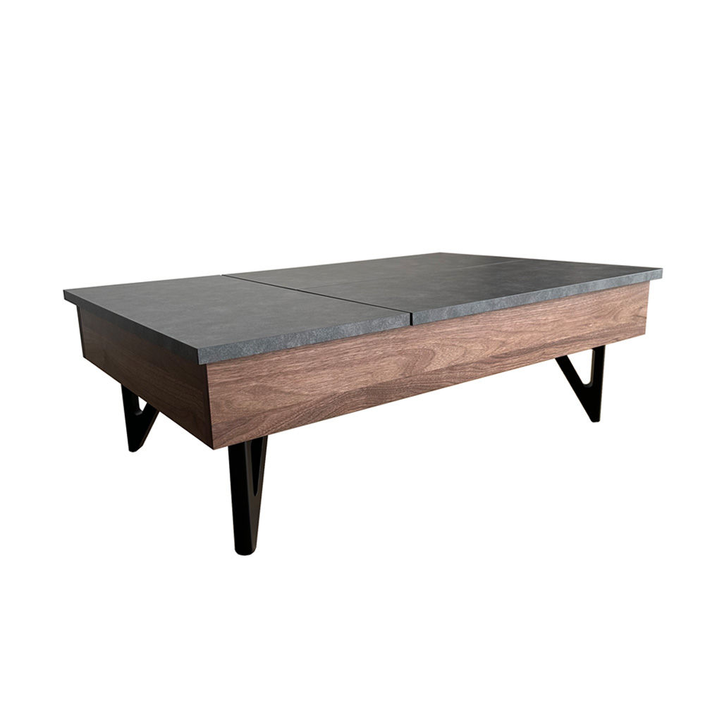 リビングテーブル「ネーベル」ムラミダークグレー色（MDG色）木脚ブラック色