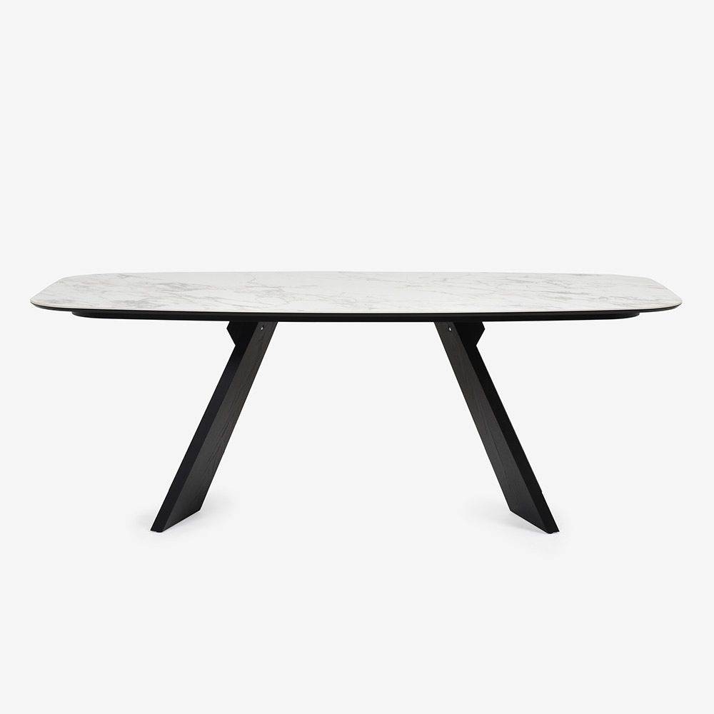 Calligaris（カリガリス）ダイニングテーブル「Icaro CS4115-FB 200」幅199cm 天板セラミックガラス P2Cホワイトマーブル【次回入荷未定】