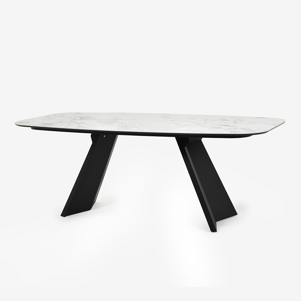 Calligaris(カリガリス)ダイニングテーブル「Icaro CS4115-FB 200」幅199cm 天板セラミックガラス P2Cホワイトマーブル【次回入荷未定】