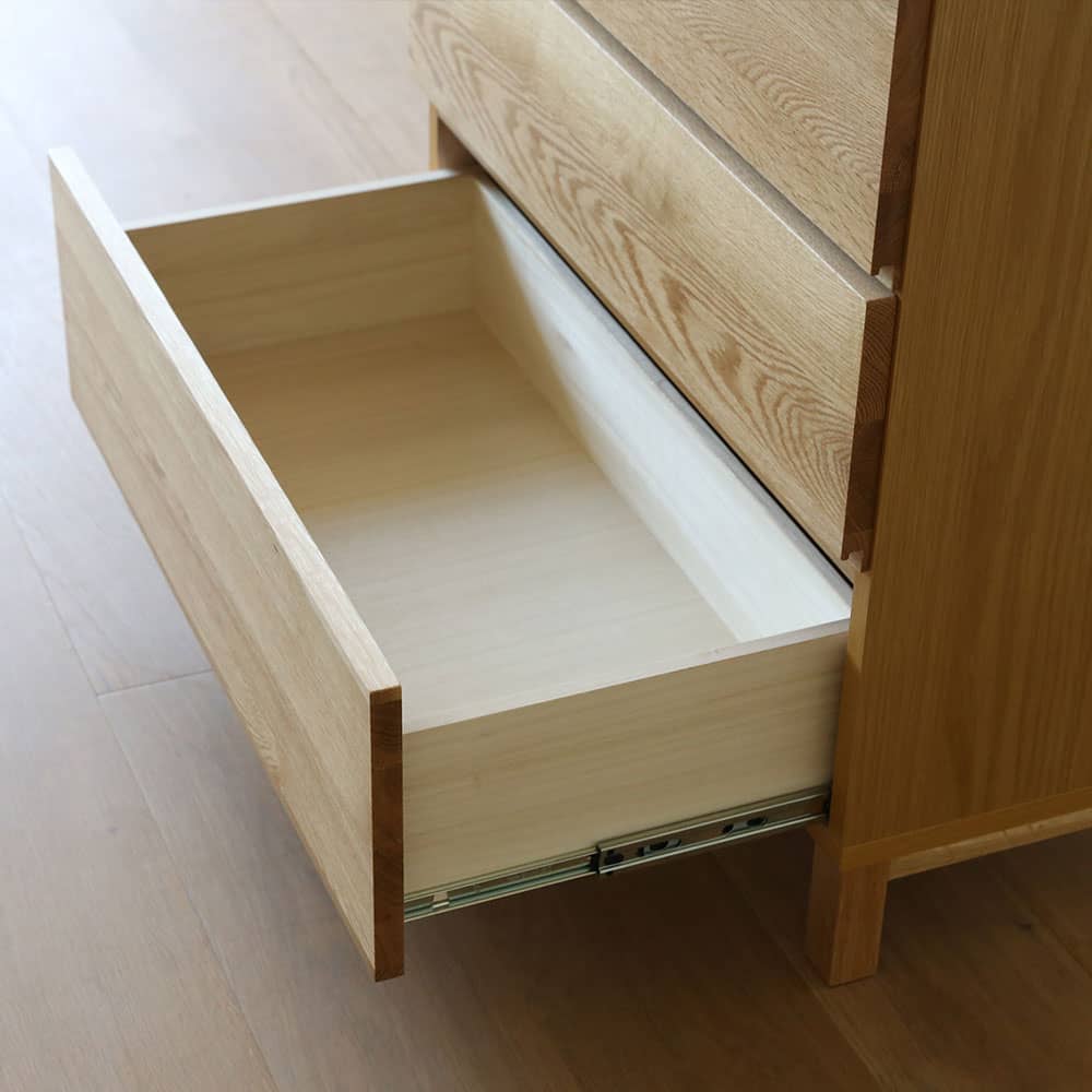 リビングチェスト「レッチェ」幅80cm ホワイトオーク材