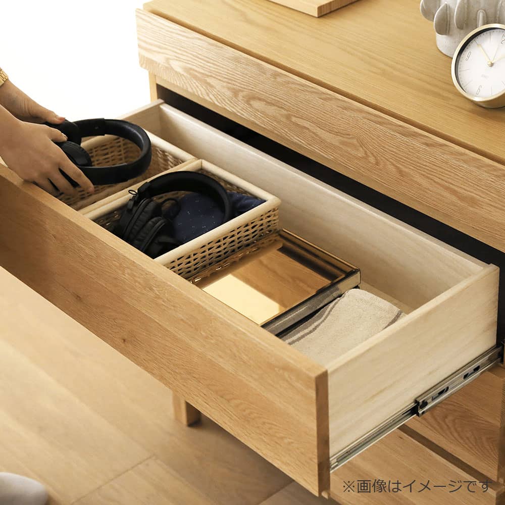 リビングチェスト「レッチェ」幅80cm ホワイトオーク材