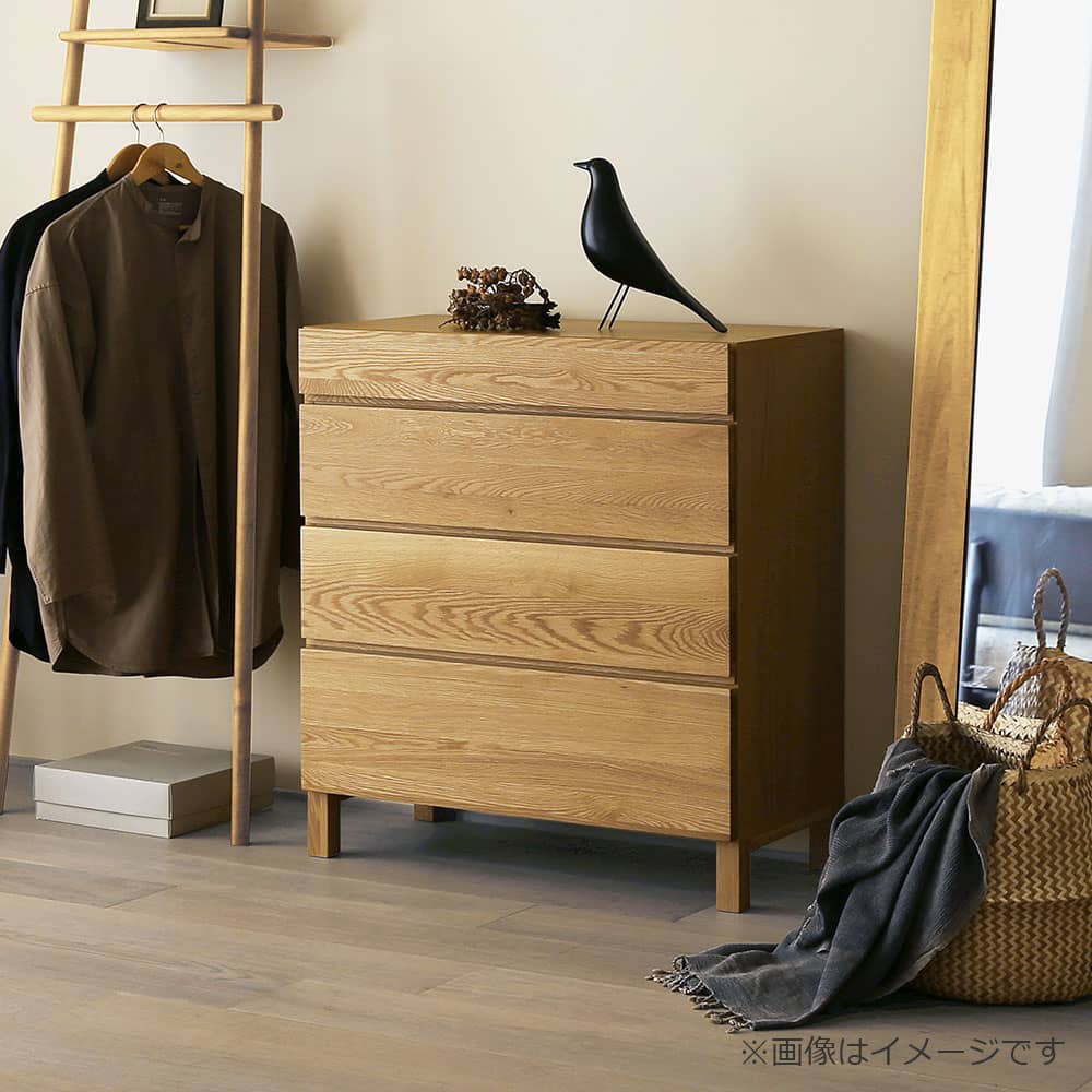 リビングチェスト「レッチェ」幅80cm ホワイトオーク材