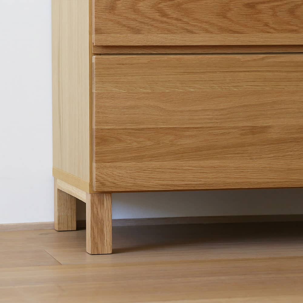 リビングチェスト「レッチェ」幅80cm ホワイトオーク材