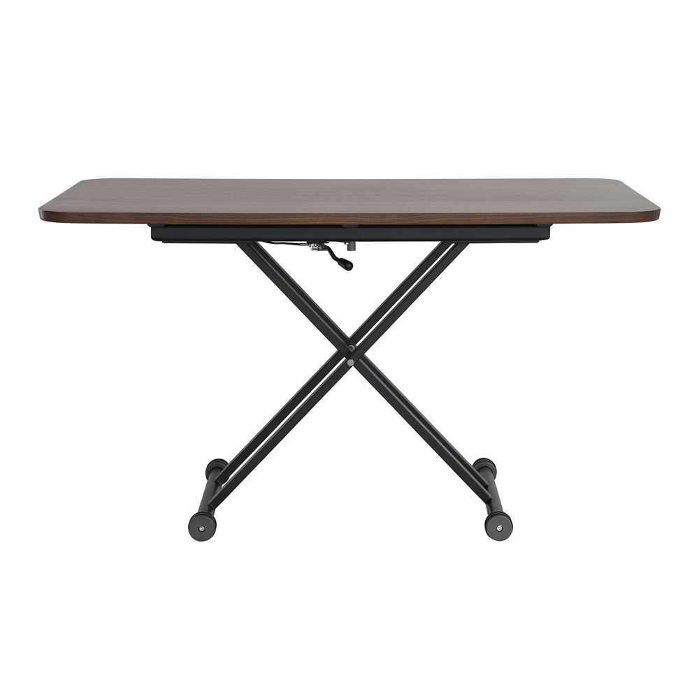 昇降式ダイニングテーブル「OXLF」幅120cm 天板ウォールナット材 LWNライトウォールナット色 脚部全2色