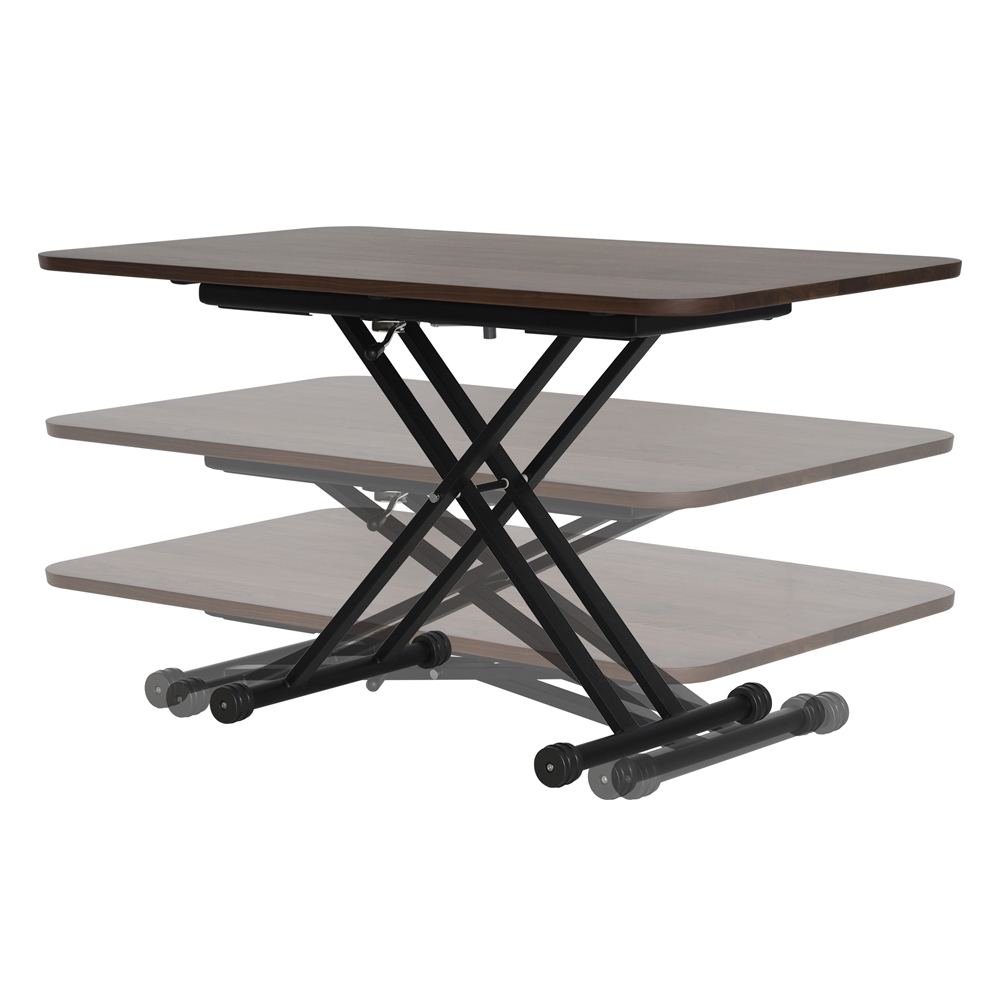 昇降式ダイニングテーブル「OXLF」幅135cm 天板ウォールナット材 LWNライトウォールナット色 脚部全2色
