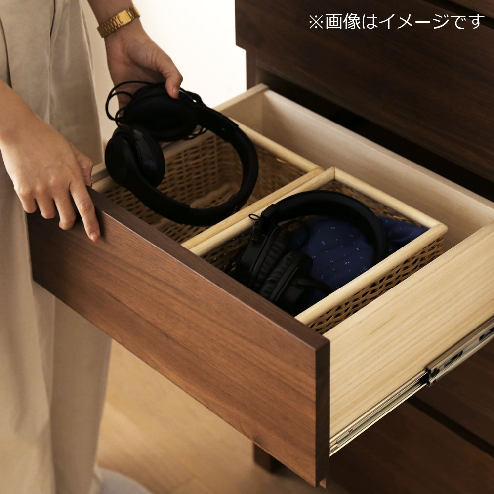 リビングハイチェスト「レッチェ」幅50cm ウォールナット材