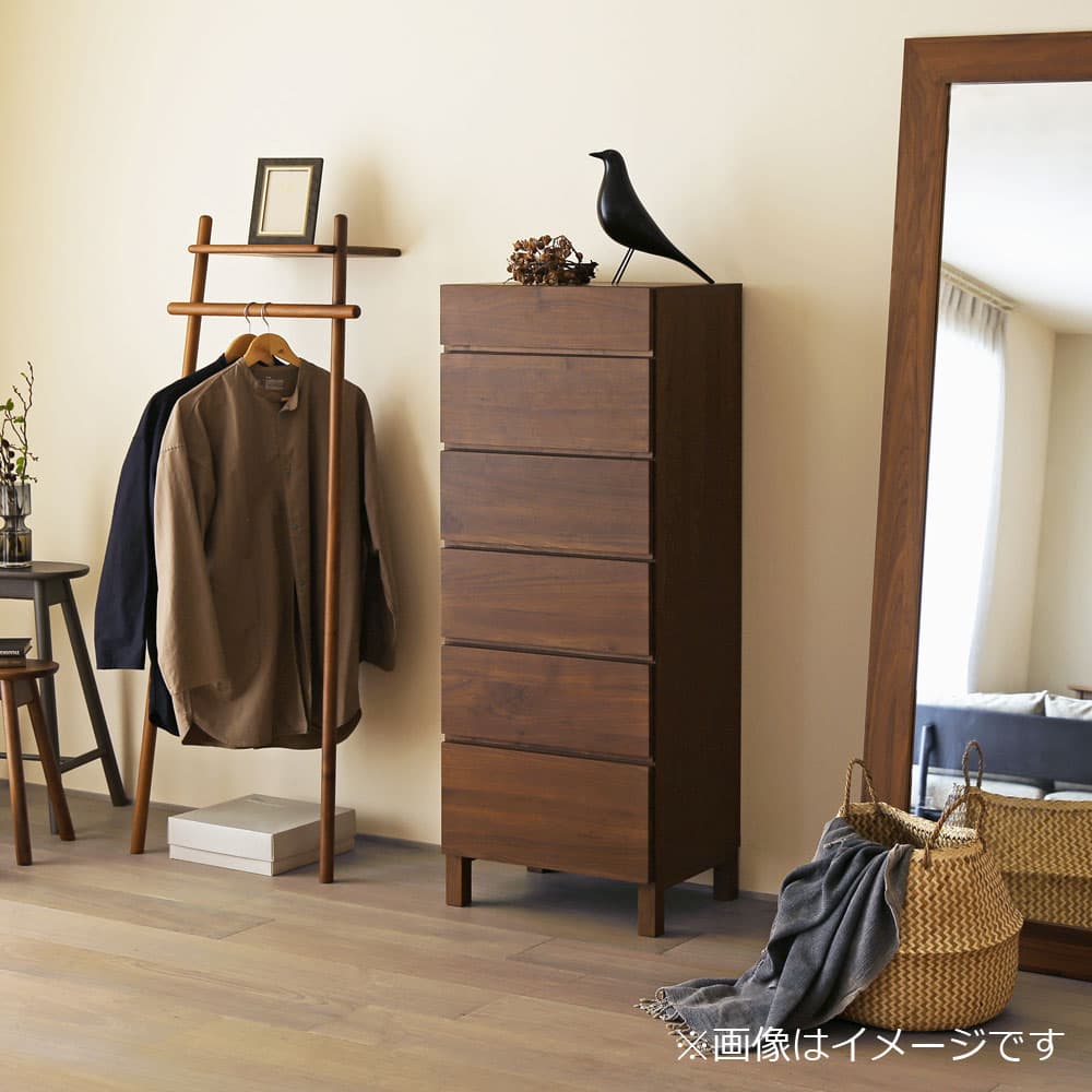 リビングハイチェスト「レッチェ」幅50cm ウォールナット材