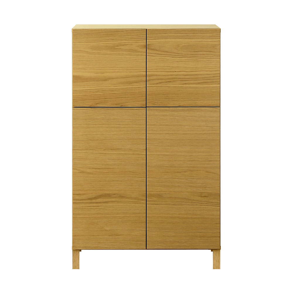 ハイキャビネット「レッチェ」幅80cm ホワイトオーク材