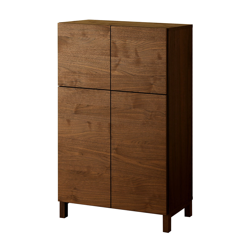 ハイキャビネット「レッチェ」幅80cm ウォールナット材