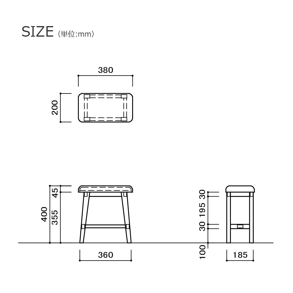 ドレッサースツール「Clerk クラーク」 全2色