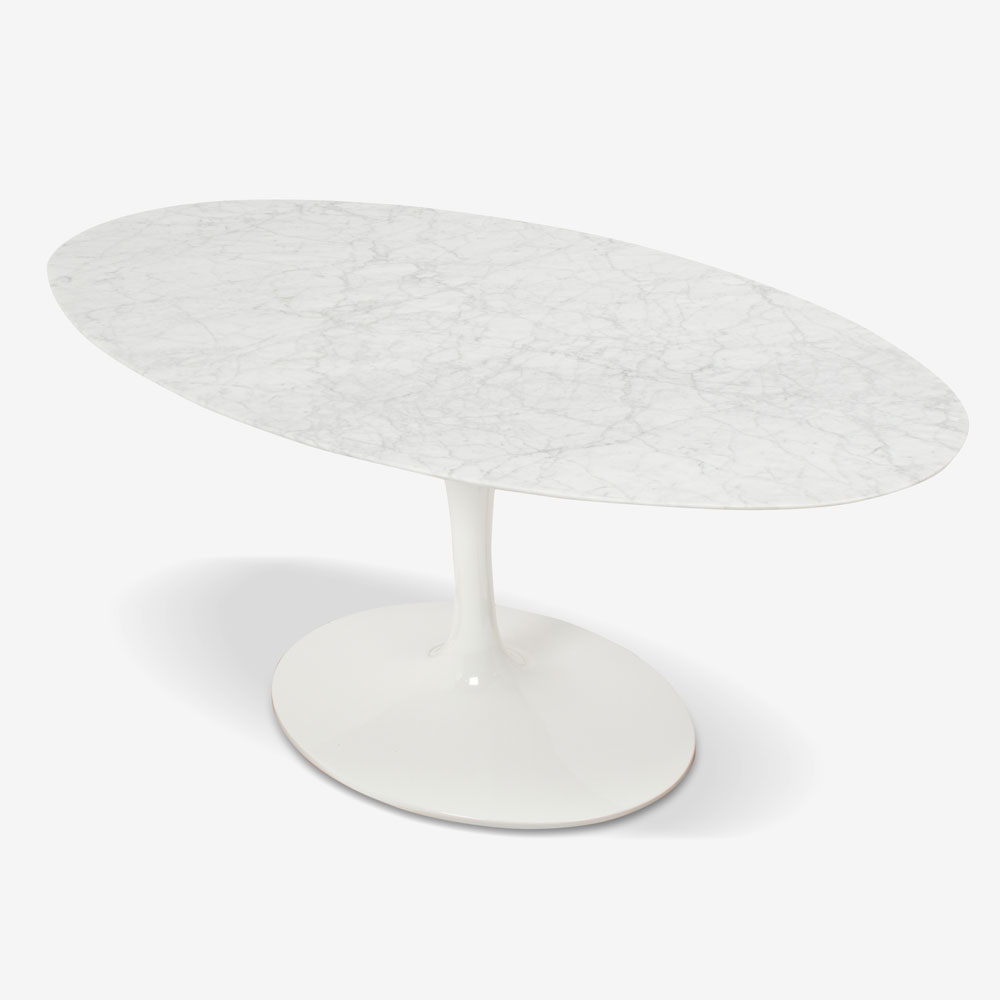 ダイニングテーブル 「IM7040 オーバルタイプ」天然石 ホワイトカラーラ