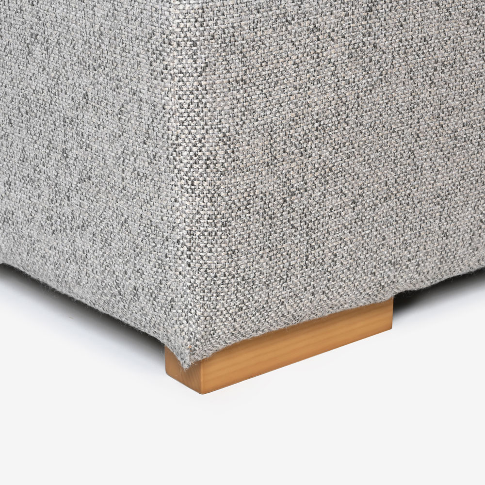 カウチソファ3点セット「Nソロモン」布#B FE5 ライトグレー色 脚AN色【受注生産品】