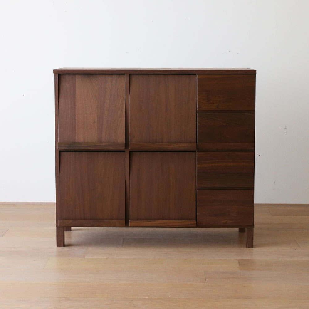 マガジンレコードラック「レッチェ」幅105.6cm ウォールナット材