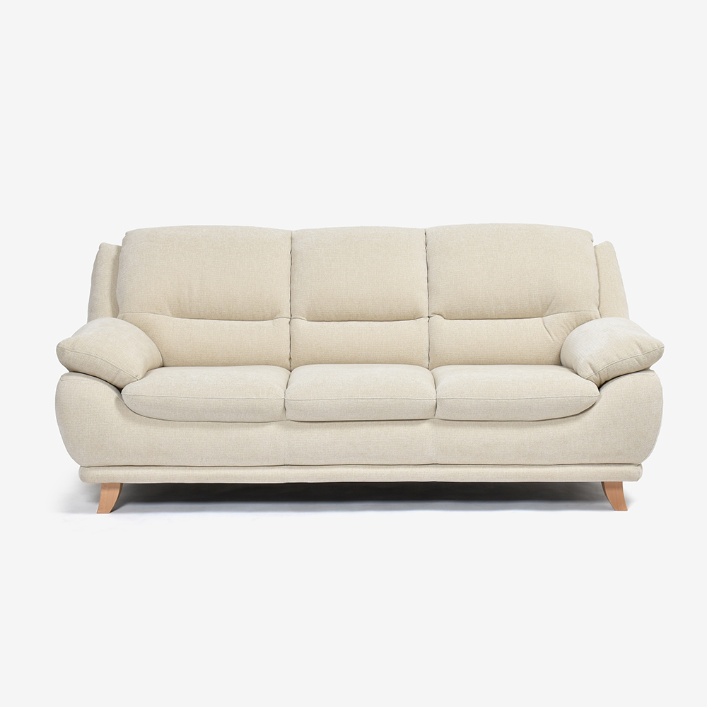 ソファ 3人掛け「オースチンKD」幅207cm 布#NDO 09 ベージュ色 脚全6種類