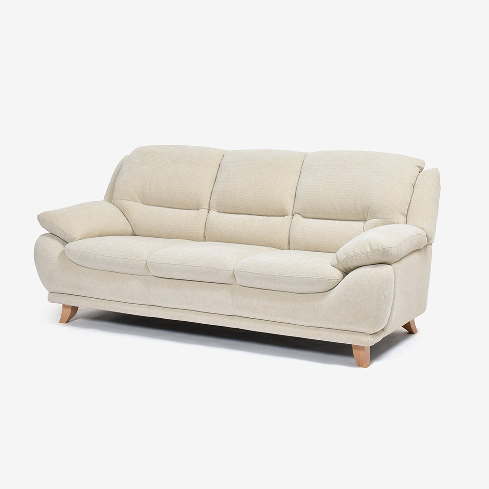 ソファ 3人掛け「オースチンKD」幅207cm 布#NDO 09 ベージュ色 脚全6種類