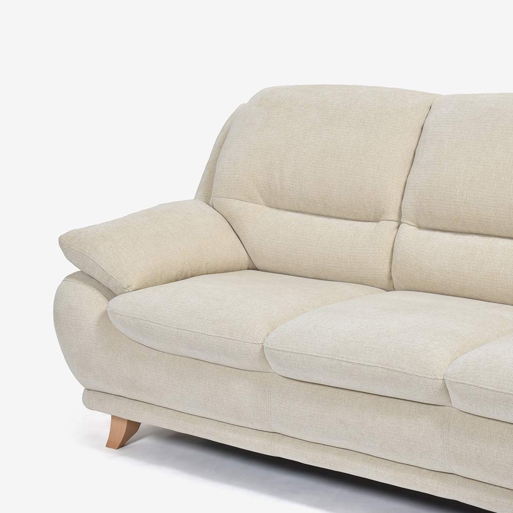 ソファ 3人掛け「オースチンKD」幅207cm 布#NDO 09 ベージュ色 脚全6種類