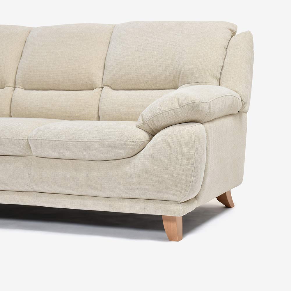 ソファ 3人掛け「オースチンKD」幅207cm 布#NDO 09 ベージュ色 脚全6種類