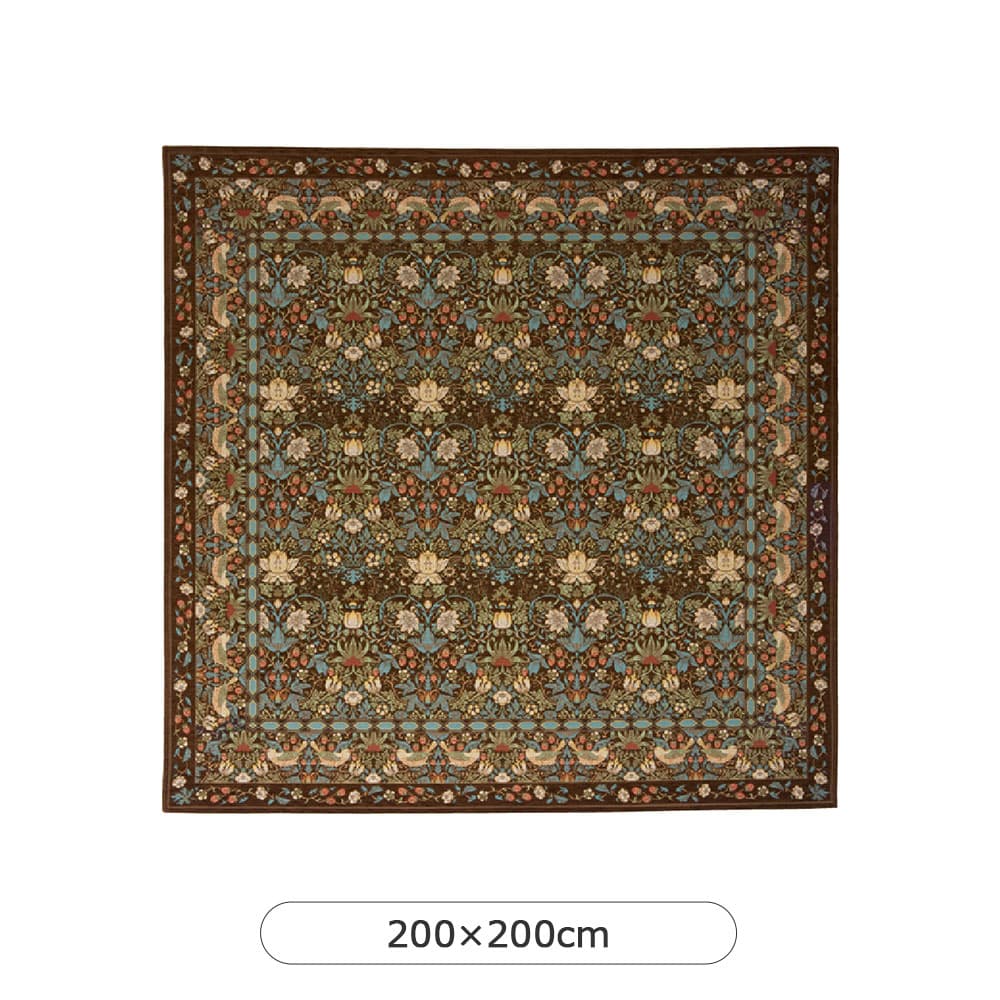 ラグ「いちご泥棒 KF1709」ブラウン 全3サイズ Morris Design Studio(モリス)