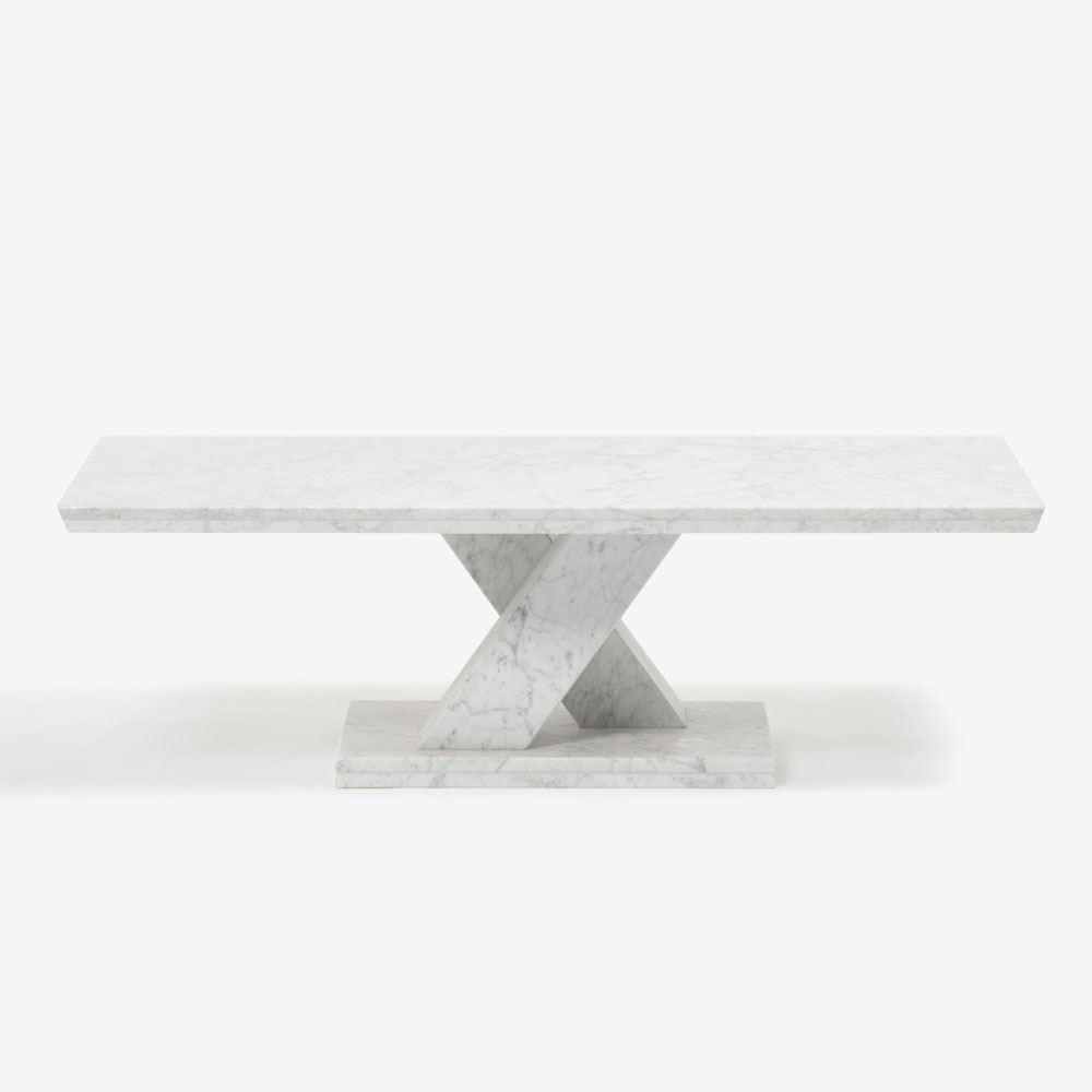 センターテーブル「IM8250」天然石 ホワイトカラーラ