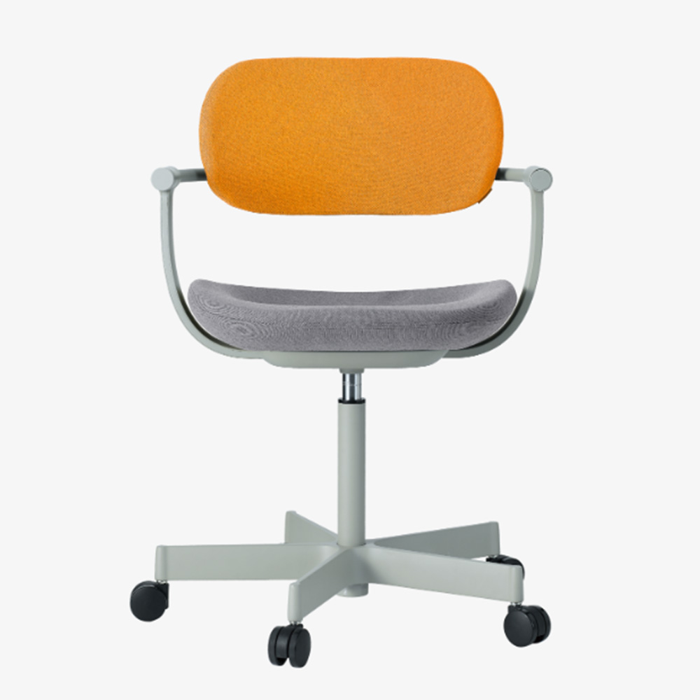 デスクチェア「vertebra03(バーテブラゼロサン)」5本脚キャスタータイプ 本体/ペールオリーブL4 張地#KC 背/Zest4 座/Mineral12【受注生産品】