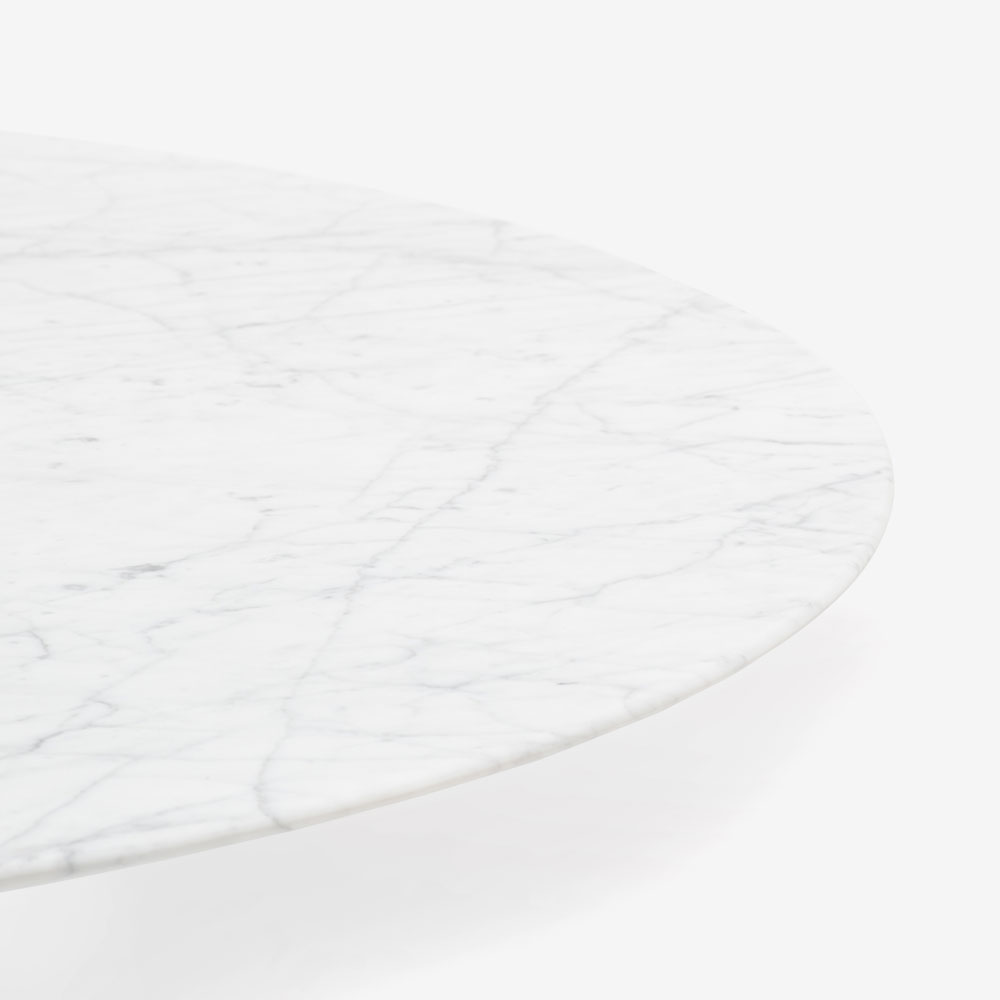 ダイニングテーブル「IM8500」円形 直径115cm 天然石 ホワイトカラーラ