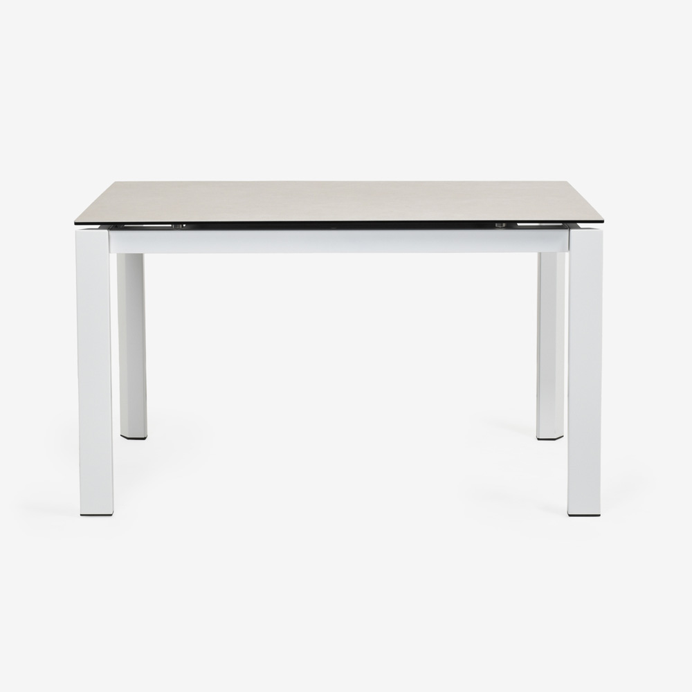 Calligaris（カリガリス）伸長式ダイニングテーブル「Duca CS4089」幅130-190cm 天板セラミック：ソルトホワイト/脚部スチール：マットオプティックホワイト