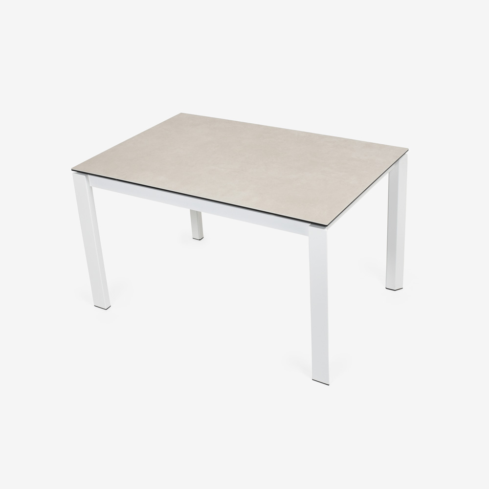 Calligaris（カリガリス）伸長式ダイニングテーブル「Duca CS4089」幅130-190cm 天板セラミック：ソルトホワイト/脚部スチール：マットオプティックホワイト