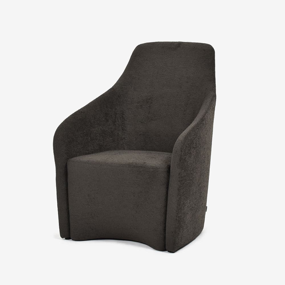 erba（エルバイタリア）アームチェア「アダ」幅70cm 布ブラウン色 #0FAVOLA603