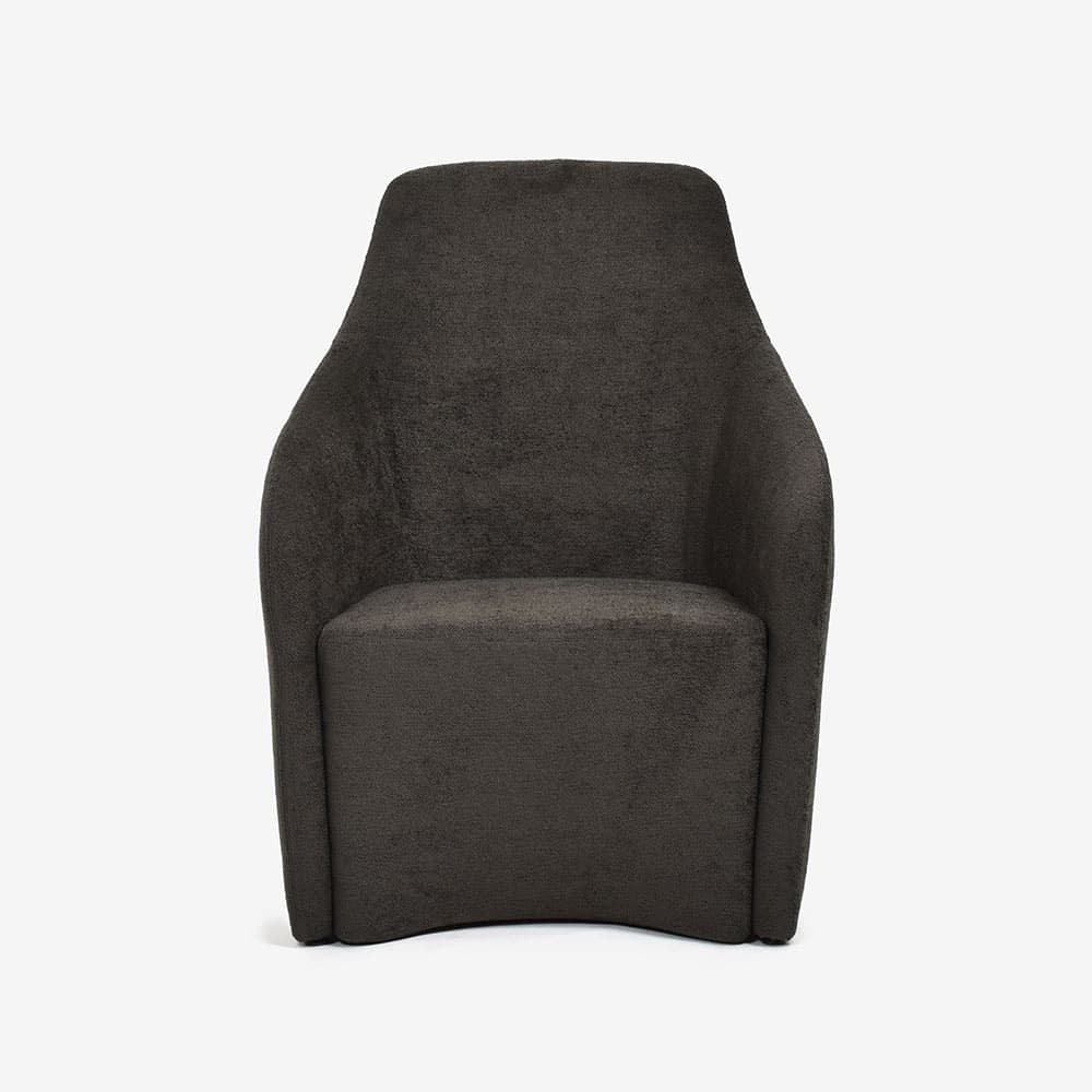 erba（エルバイタリア）アームチェア「アダ」幅70cm 布ブラウン色 #0FAVOLA603