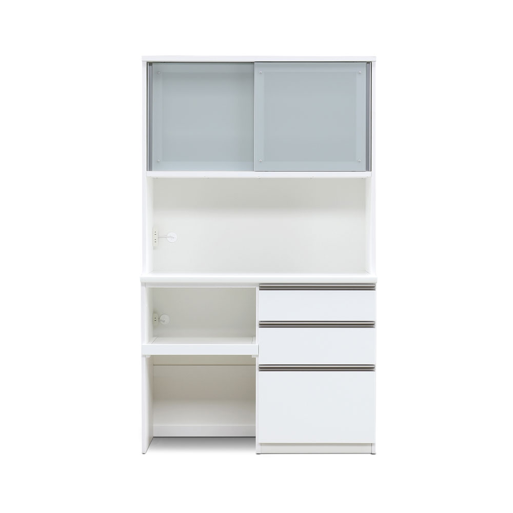 オープンボード「ココ 100」幅98cm 奥行49cm 高さ198cm ホワイト