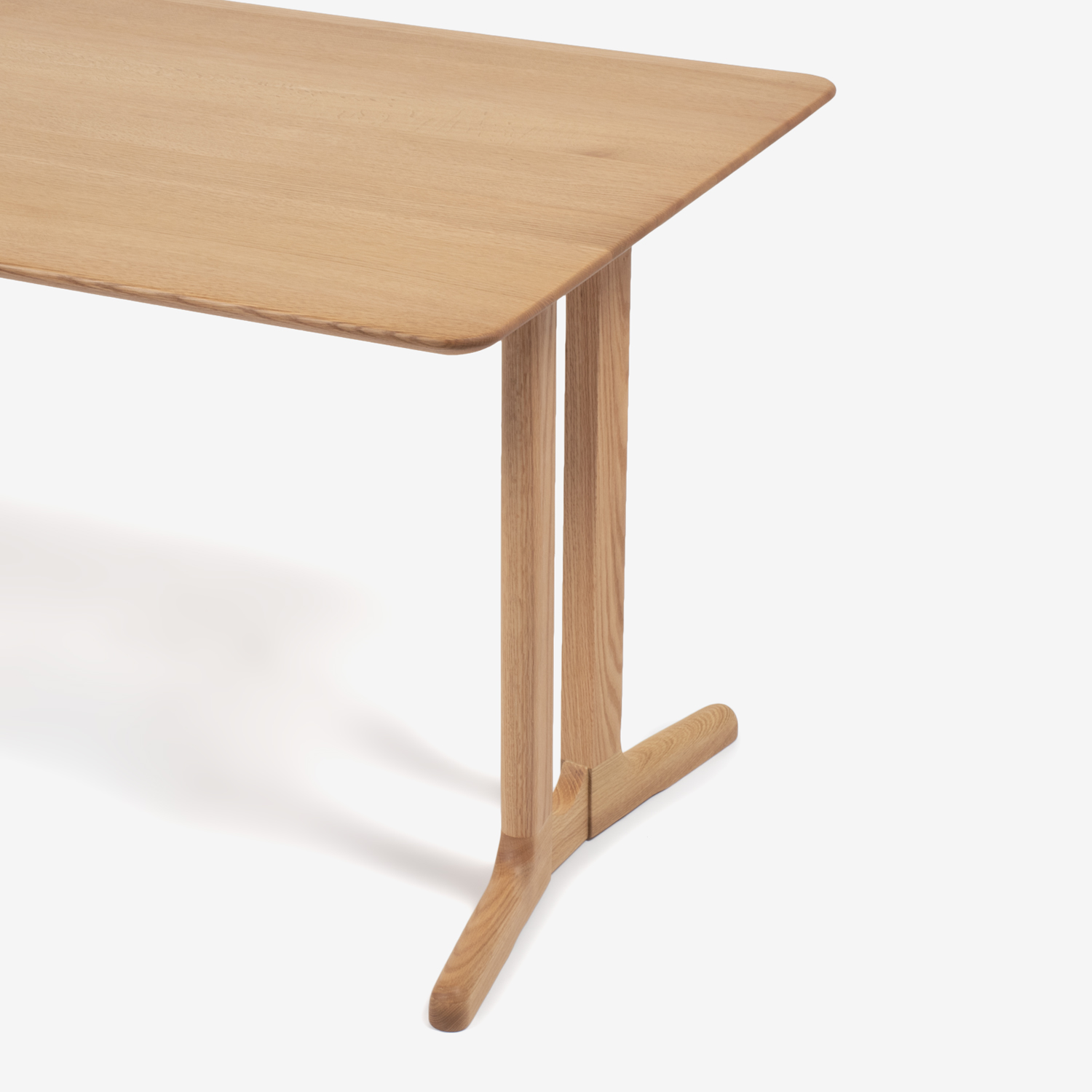 ダイニングテーブル「フィル3」レッドオーク材ホワイトオーク色　2本脚ハイタイプ（高さ717）天板2タイプ（角型・角丸型）全4サイズ