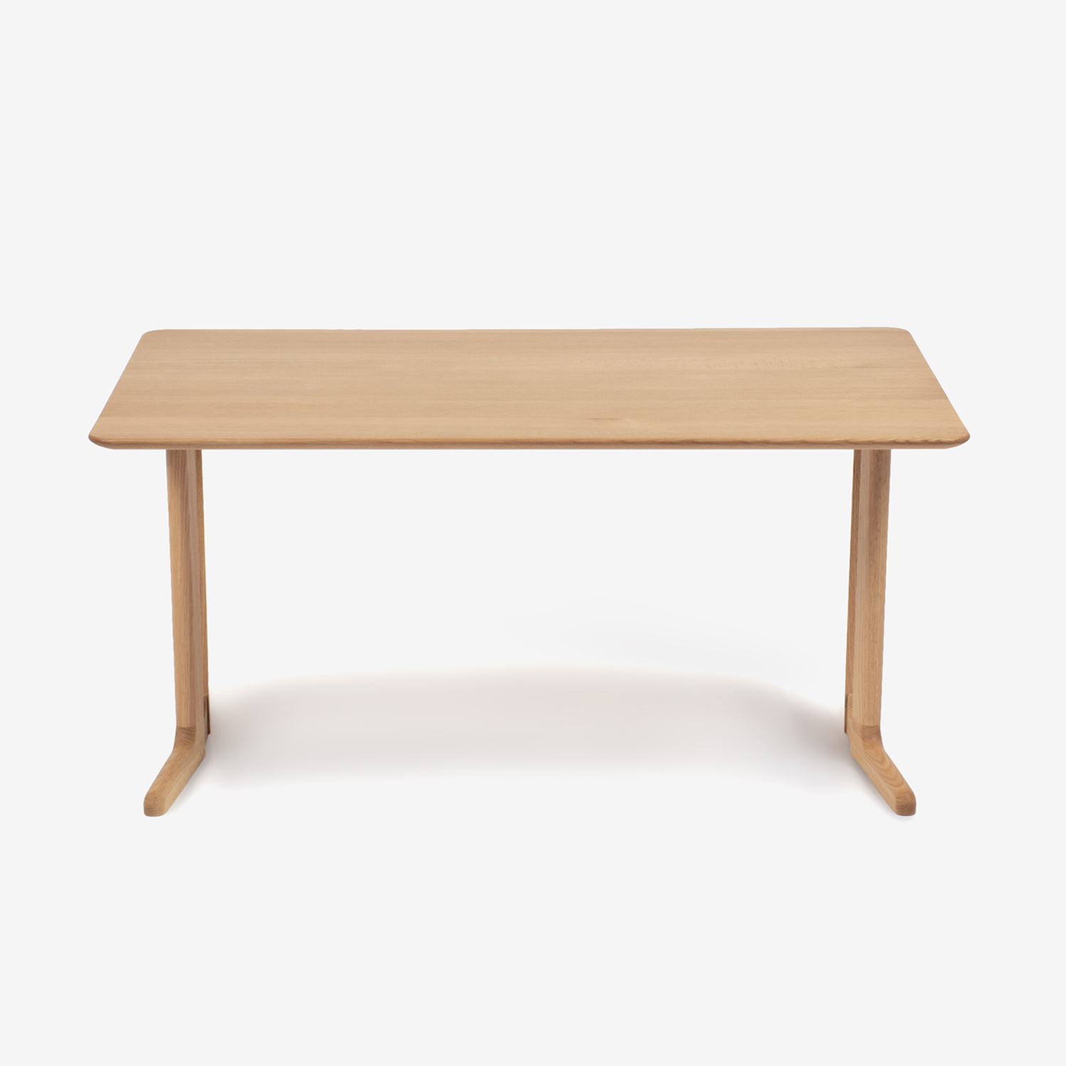 ダイニングテーブル「フィル3」レッドオーク材ホワイトオーク色　2本脚ハイタイプ（高さ717）天板2タイプ（角型・角丸型）全2サイズ
