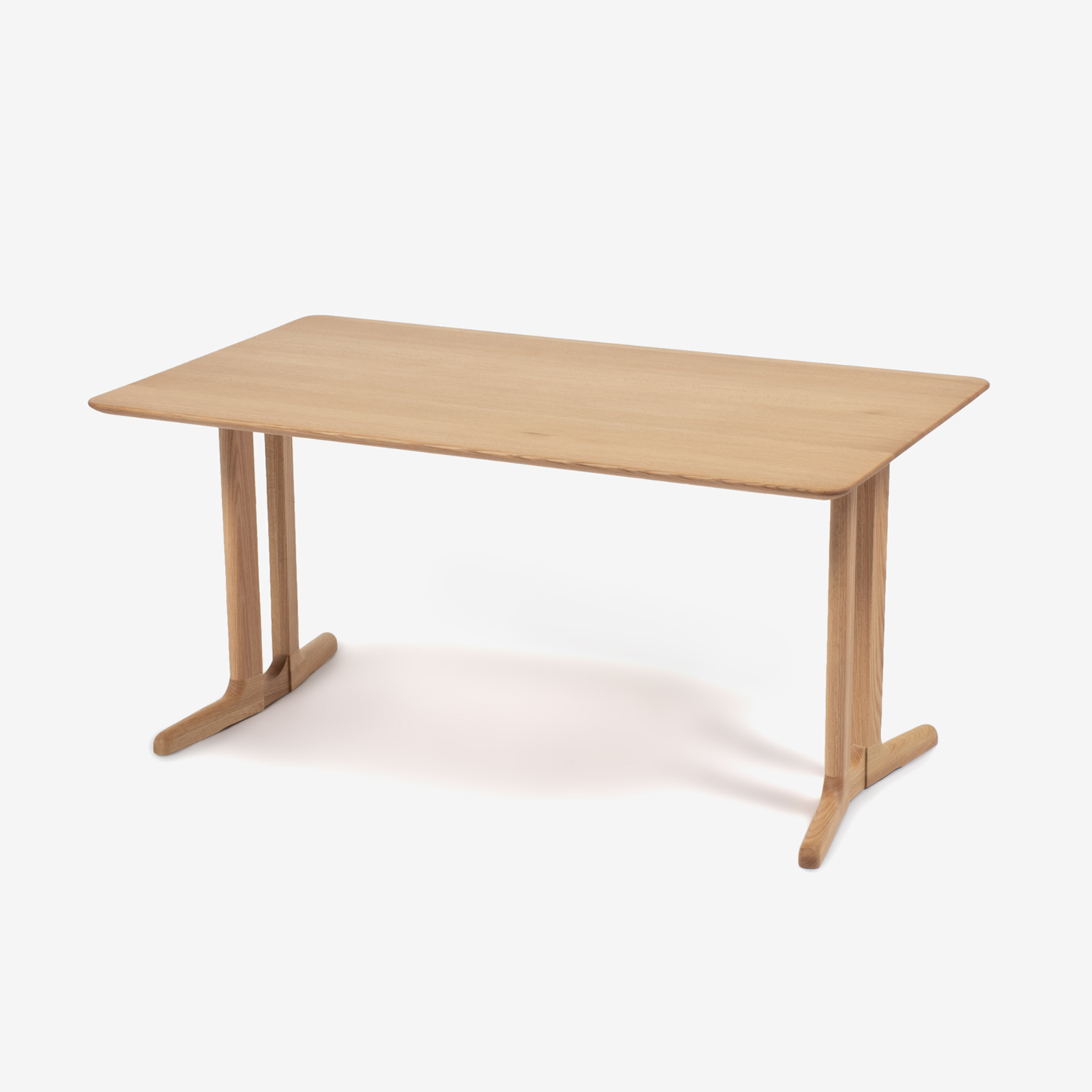 ダイニングテーブル「フィル3」レッドオーク材ホワイトオーク色　2本脚ハイタイプ（高さ717）天板2タイプ（角型・角丸型）全3サイズ