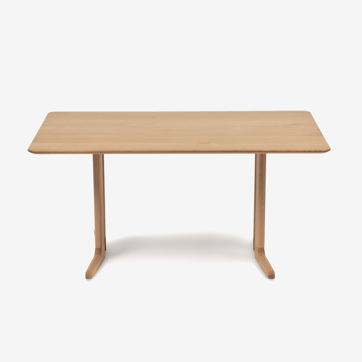 ダイニングテーブル「フィル3」レッドオーク材ホワイトオーク色　2本脚ハイタイプ（高さ717）天板2タイプ（角型・角丸型）全2サイズ
