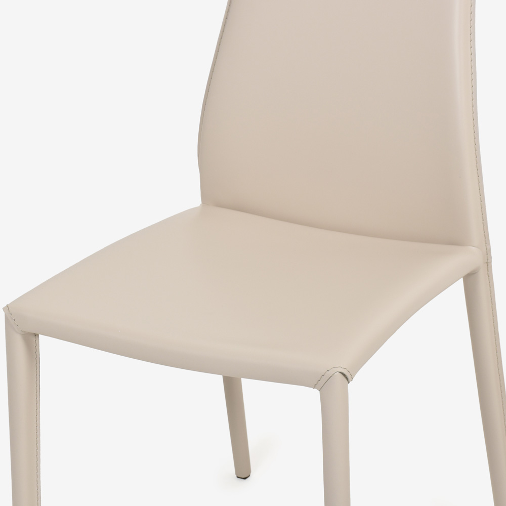 Calligaris（カリガリス）ダイニングチェア「Aida CS1484」革ベージュ色