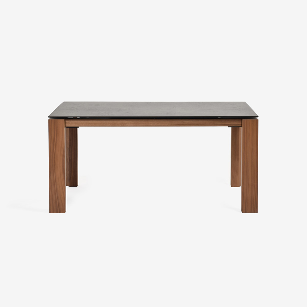 Calligaris（カリガリス）伸長式ダイニングテーブル「Omnia CS4058-R」幅160-220cm 天板セラミック P321グレー/脚部ウォールナット材 P1GW