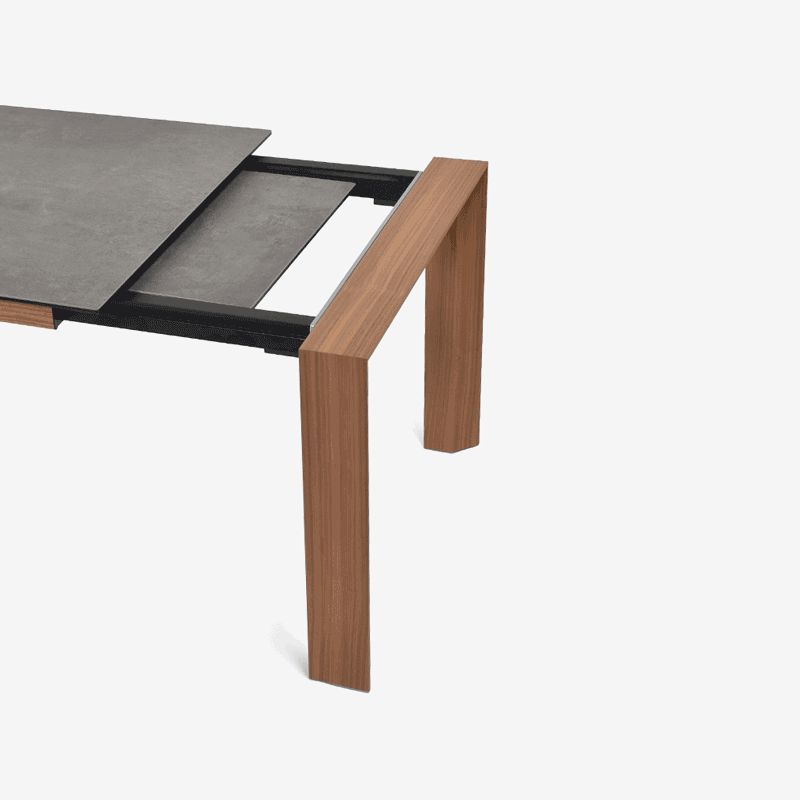 Calligaris（カリガリス）伸長式ダイニングテーブル「Omnia CS4058-R」幅160-220cm 天板セラミック P321グレー/脚部ウォールナット材 P1GW