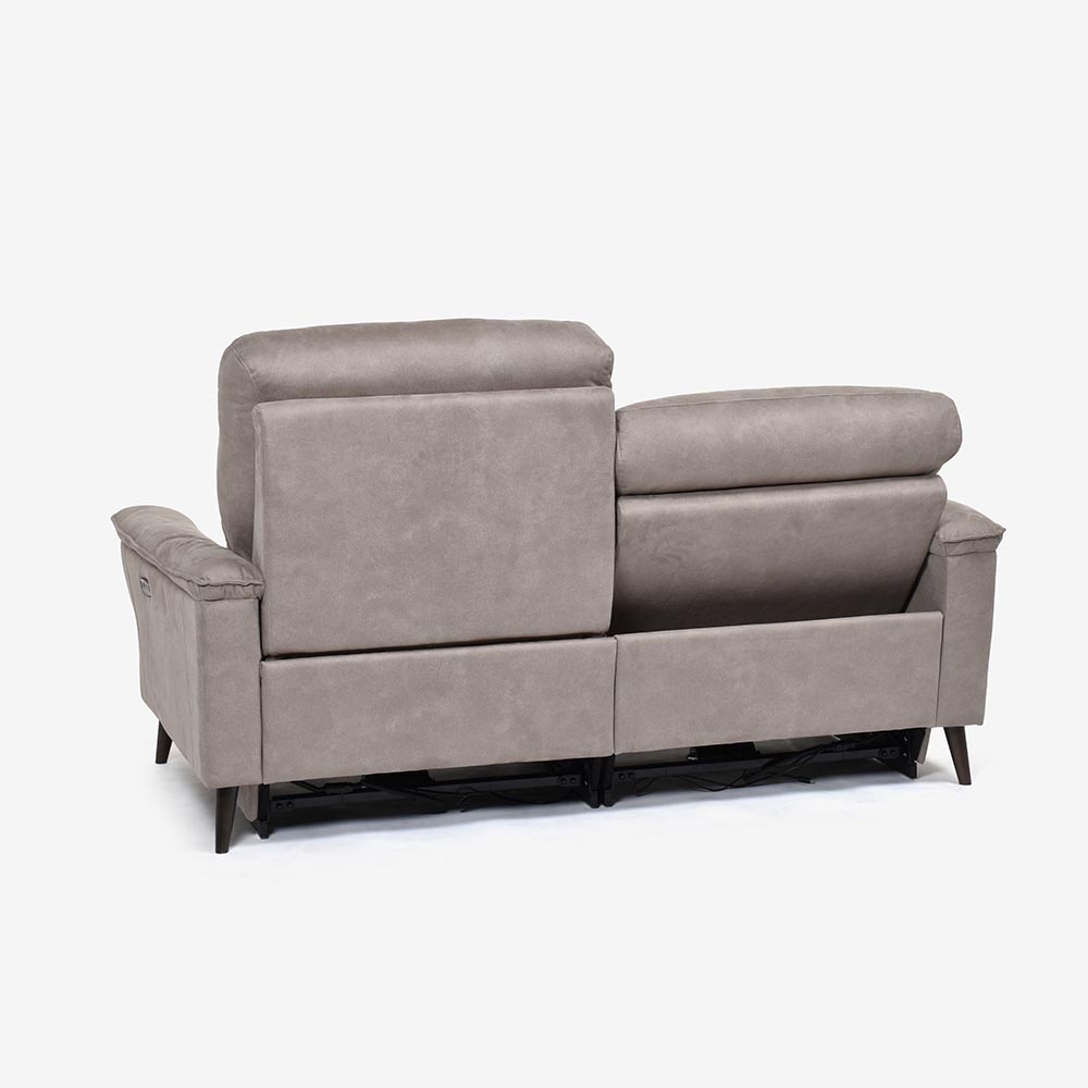 電動リクライニングソファ 3人掛け 幅190cm「レイーダ」布#B-946 シルバー色