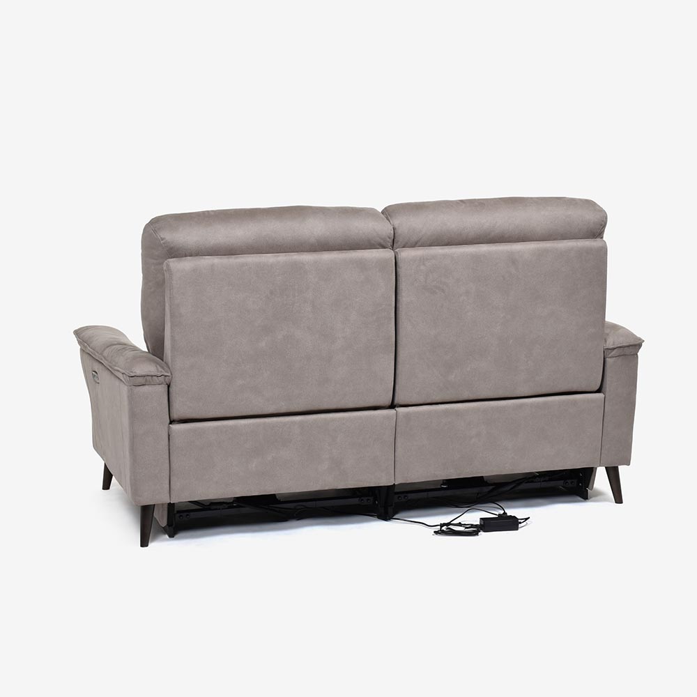 電動リクライニングソファ 3人掛け 幅190cm「レイーダ」布#B-946 シルバー色