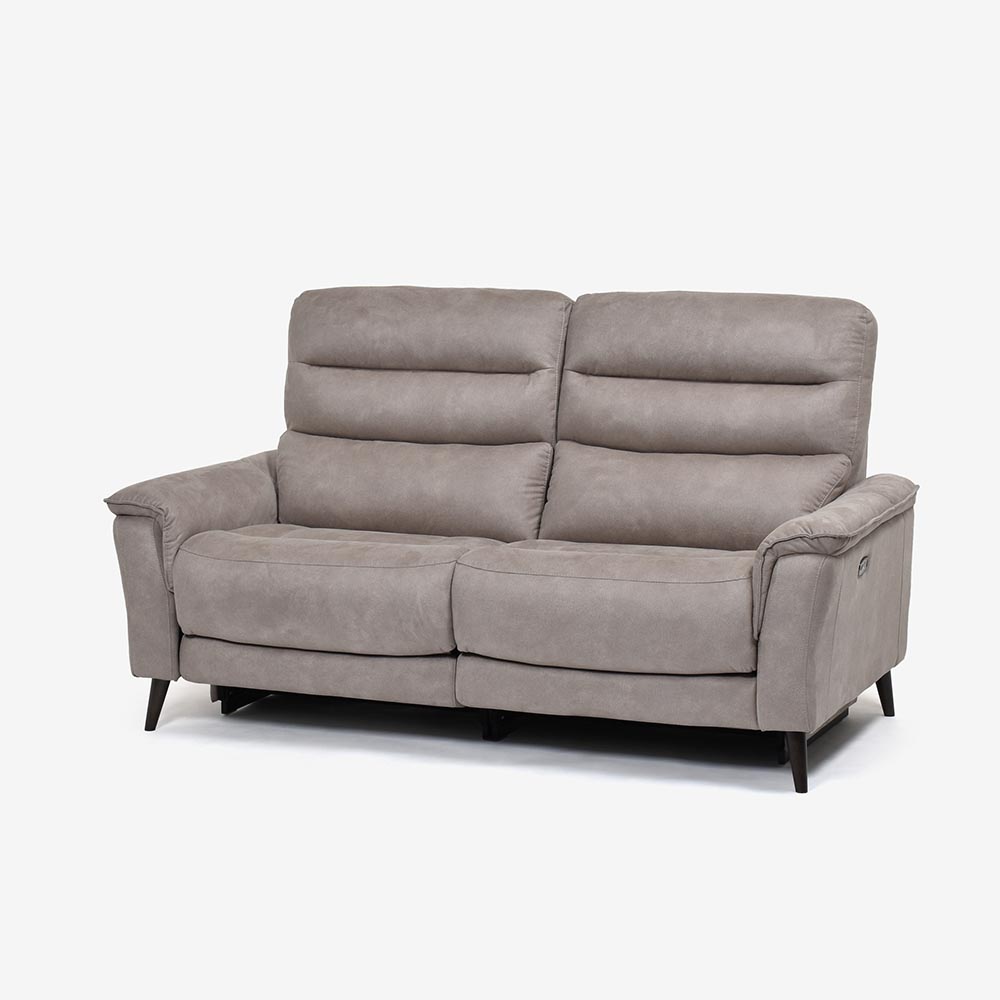 電動リクライニングソファ 3人掛け 幅190cm「レイーダ」布#B-946 シルバー色