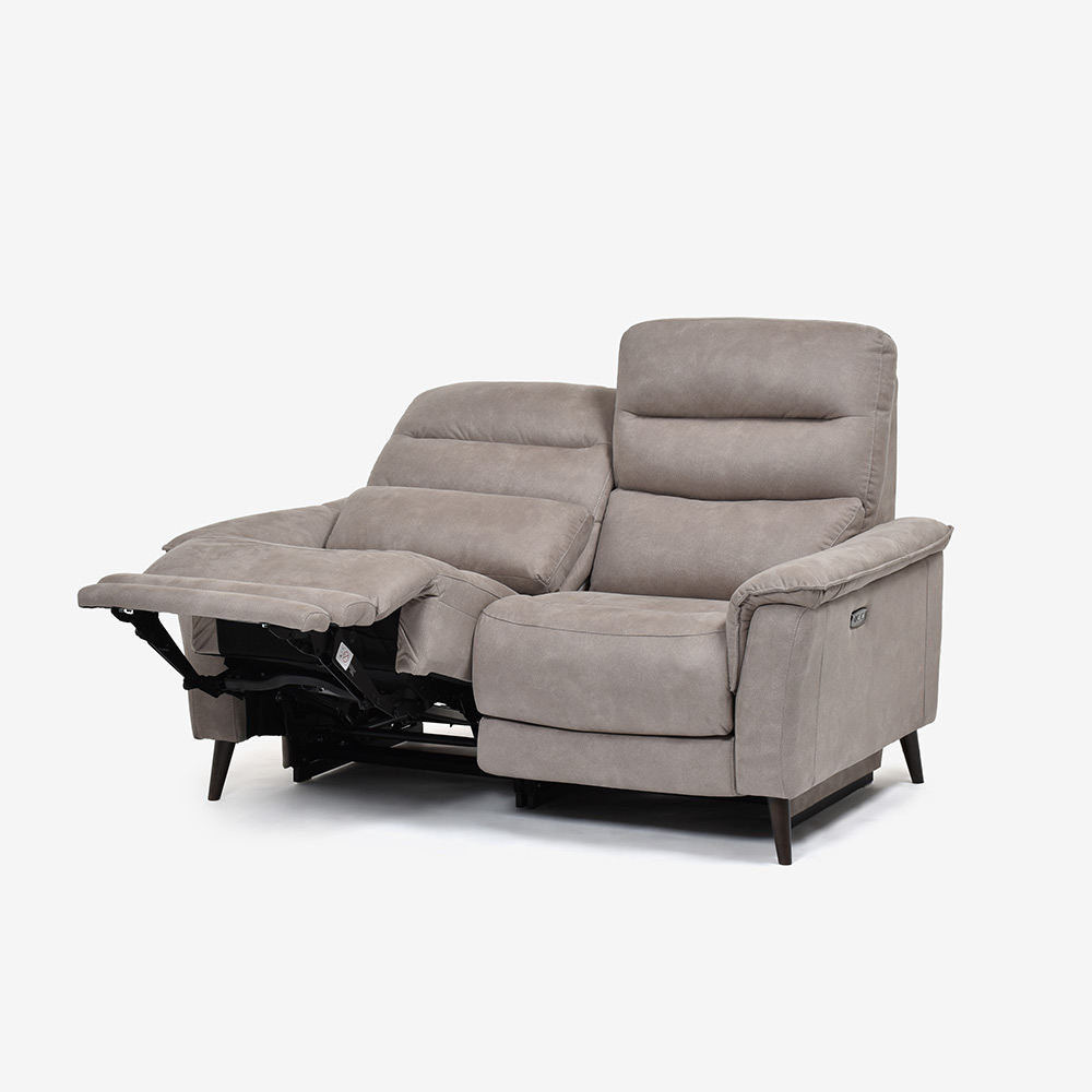 電動リクライニングラブソファ 2人掛け 幅160cm「レイーダ」布#B-946 シルバー色