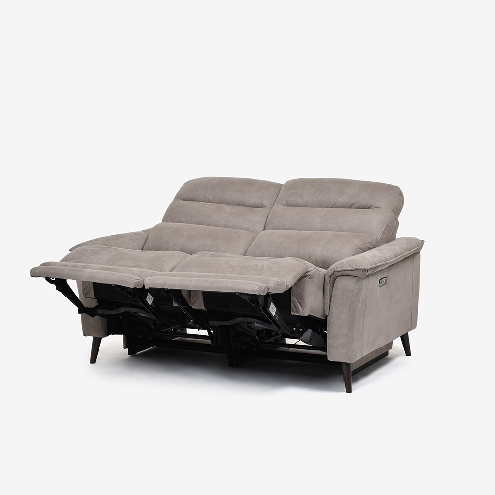 電動リクライニングラブソファ 2人掛け 幅160cm「レイーダ」布#B-946 シルバー色